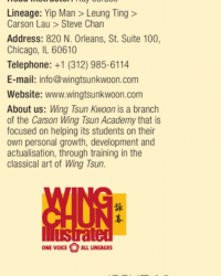 Wing Tsun Kwoon in Wing Chun Illustrated Magazine
